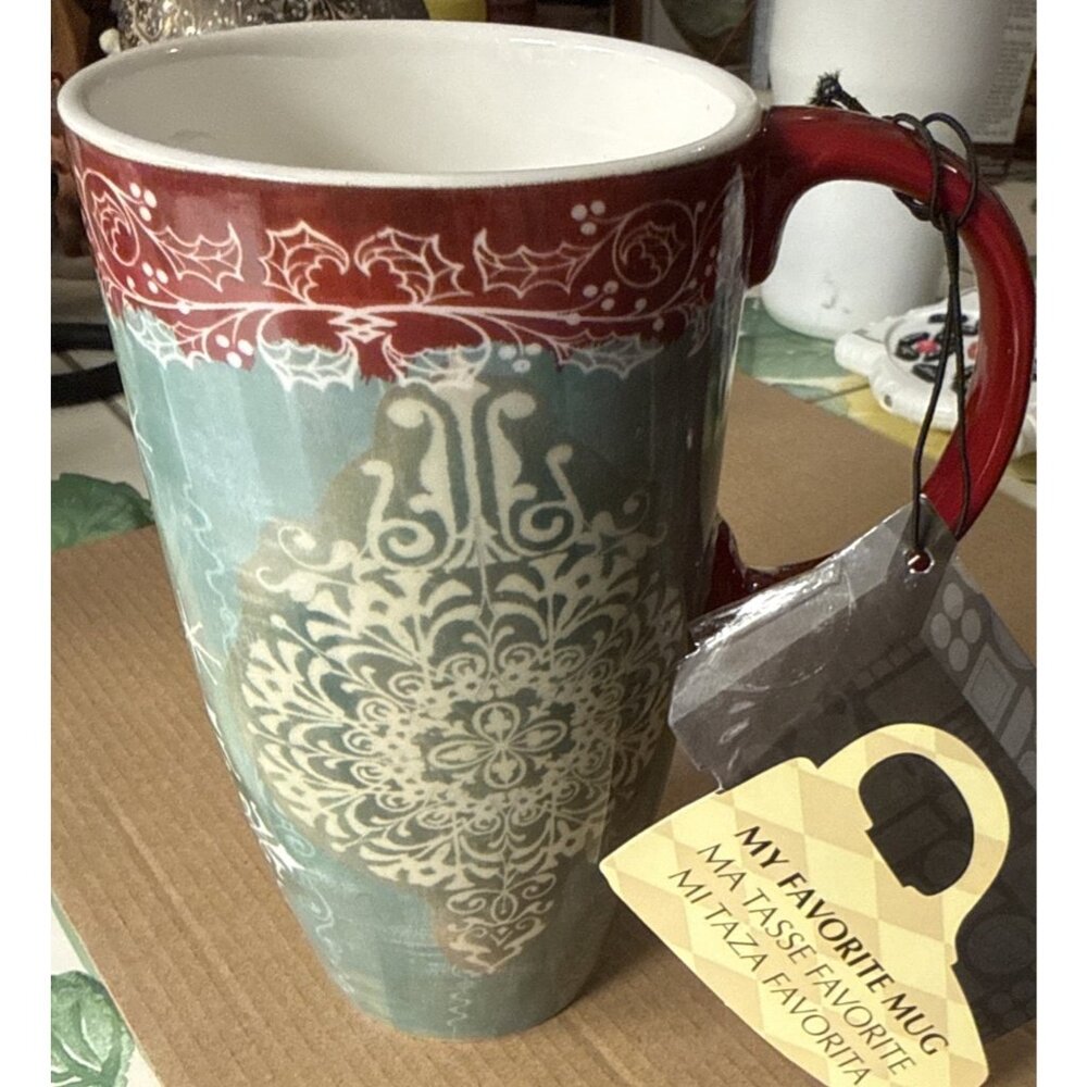 NWT Cypress Home Ceramic Coffee Mug 17 oz New Holiday Wendy Bentley Design - Picture 3 of 8